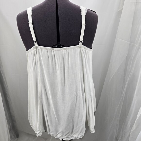 810-9 Torrid White Fit & Flare Lace Trim sleeveless Tank Top – Size 1 (14/16) - Picture 8 of 14